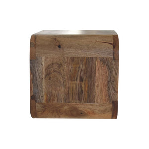 Oak Floating Curved Bedside Table | Solid Mango Wood | Oak Finish | 2 Open Shelf Wall Nightstand