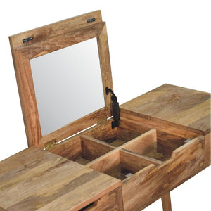 Oak-Inspired Dressing Table | Solid Mango Wood | Natural Finish | Bedroom Vanity