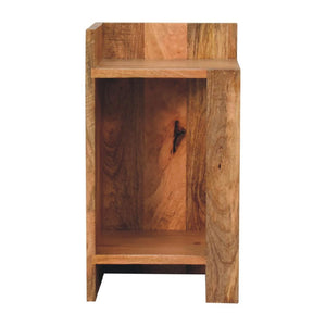 Oak-ish Box Bedside Table | Solid Mango Wood | Natural Oak Finish | Open Shelf Nightstand
