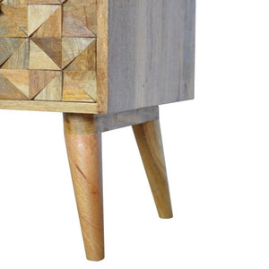 Oak-ish Diamond Bench | Geometric Detail | Versatile Home Seating