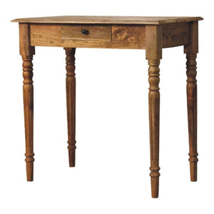 Oak-ish Turned Leg Writing Desk | Solid Wood Study Table