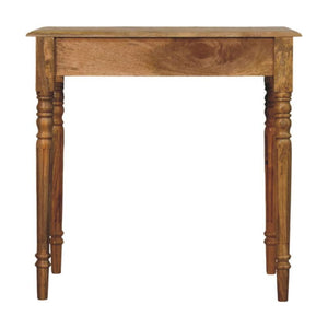 Oak-ish Turned Leg Writing Desk | Solid Wood Study Table