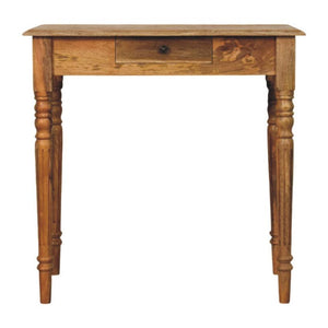 Oak-ish Turned Leg Writing Desk | Solid Wood Study Table