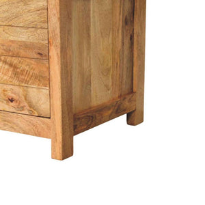 Oakish Storage Bench | Brown Leather Seat | Hallway Storage