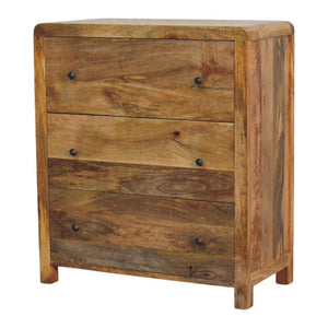 Oakish Three-Drawer Chest | Compact Bedroom Storage