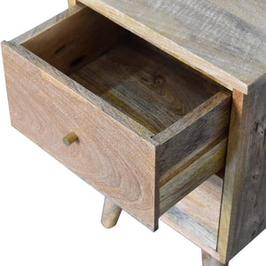 Oakridge 2 Drawer Bedside Table | Solid Mango Wood | Oak Finish | Nordic Legs