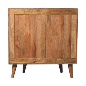 Odyssey Curved Chest of Drawers | Solid Mango Wood | Oak Finish | 3 Drawer Storage Chest