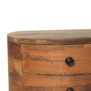 Odyssey Oak-Inspired Tripod Bedside | Solid Mango Wood | Tripod Leg Design