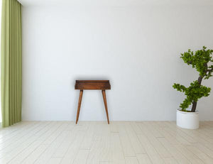 Open Chestnut Writing Desk | Solid Mango Wood | Nordic Style | Open Shelf