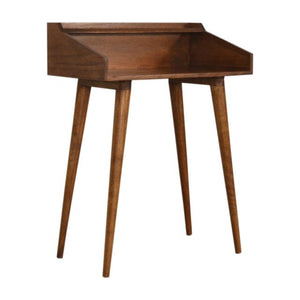 Open Chestnut Writing Desk | Solid Mango Wood | Nordic Style | Open Shelf