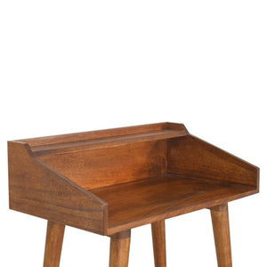 Open Chestnut Writing Desk | Solid Mango Wood | Nordic Style | Open Shelf