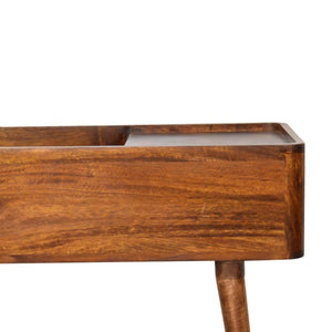 Open-Top Console Table | Chestnut Finish | Raised Display Storage