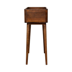 Open-Top Console Table | Chestnut Finish | Raised Display Storage