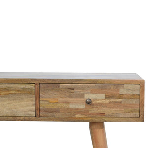 Patchwork Console Table | Solid Mango Wood | Mixed Timber Finish | Eclectic Hallway Table