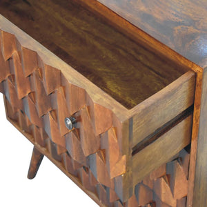 Pineapple Carved Chest | Chestnut Finish | Decorative Storage