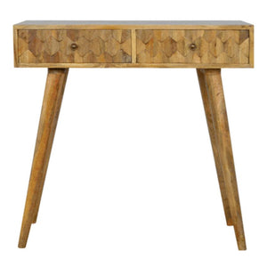 Pineapple Carved Console Table | 2 Drawers | Nordic Legs