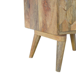 Pineapple Carved Mango Wood Bedside Table | 2 Drawers | Nordic Legs