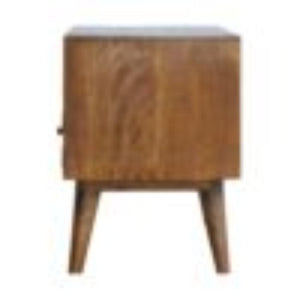 Pineapple Carved Media Unit | Solid Mango Wood | Chestnut Finish | TV Storage Console