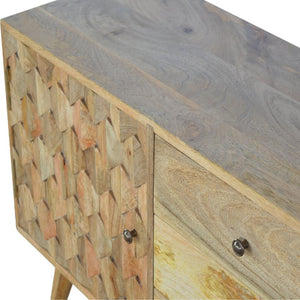 Pineapple Carved Wooden Sideboard | 3 Drawers & Cabinet