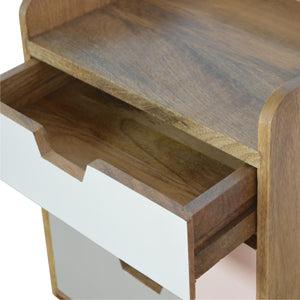 Pink Gradient Bedside Table | 3 Drawers | Solid Mango Wood