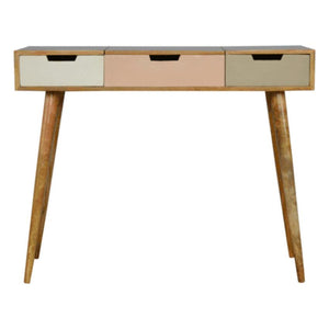 Pink Gradient Dressing Table | 3 Drawers | Solid Mango Wood