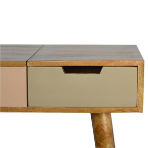 Pink Gradient Dressing Table | 3 Drawers | Solid Mango Wood