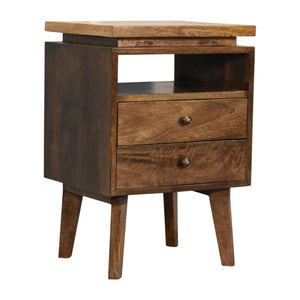 Platform Bedside Table | Raised Base Design | Compact Bedroom Storage