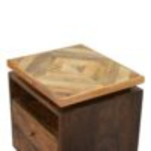 Platform Bedside Table | Raised Base Design | Compact Bedroom Storage
