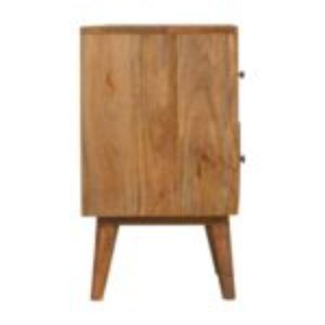 Prima 2 Drawer Bedside Table | Solid Mango Wood | Compact Bedroom Storage