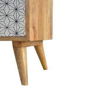 Prima Geometric Mango Wood Tallboy | 4 Drawers | Nordic Legs