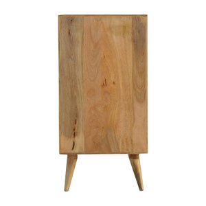 Prima Geometric Mango Wood Tallboy | 4 Drawers | Nordic Legs