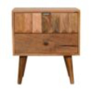 Prism Bedside Table | Oak-Inspired Finish | Geometric Bedroom Storage
