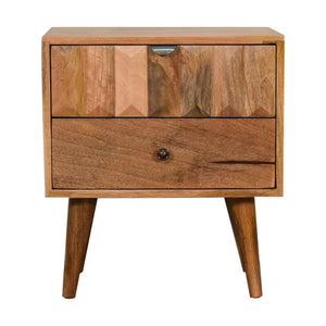 Prism Bedside Table | Oak-Inspired Finish | Geometric Bedroom Storage