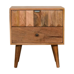 Prism Bedside Table | Oak-Inspired Finish | Geometric Bedroom Storage