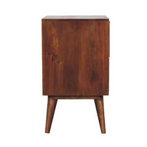 Quad Bedside Table | Solid Mango Wood | Geometric Bedroom Storage