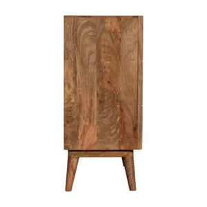 Quebec Blue Block Cabinet | Solid Mango Wood | Multi-Tone Finish | 2 Doors