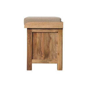 Rattan Basket Bench | Linen Upholstery | Practical Storage Seating