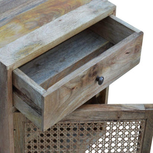 Rattan Door Front Bedside Table | Textured Detail | Natural Bedroom Styling