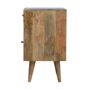 Rattan Door Front Bedside Table | Textured Detail | Natural Bedroom Styling