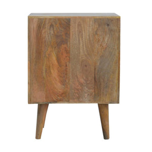 Rattan Door Front Bedside Table | Textured Detail | Natural Bedroom Styling