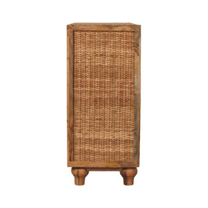 Rattan Oak 2-Door Cabinet | Textured Doors | Versatile Storage Furniture