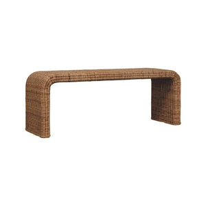 Rattan Weave Bench | Solid Mango Wood | Natural Woven Seat