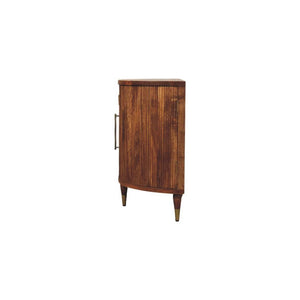 Ravello Curved Sideboard | Solid Mango Wood | Amber Oak Finish | 4 Door Storage Cabinet