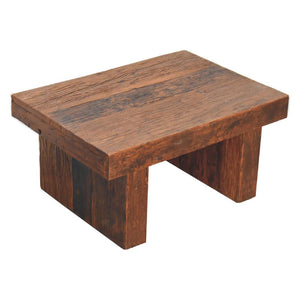 Reclaimed Cube Coffee Table | Reclaimed Teak, Oak & Pine | Natural Finish | Rustic Living Room Table