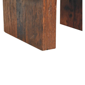Reclaimed Cube Coffee Table | Reclaimed Teak, Oak & Pine | Natural Finish | Rustic Living Room Table