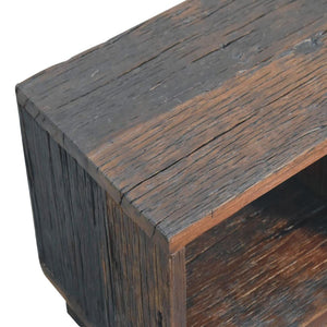 Reclaimed Cube Media Unit | Reclaimed Teak, Oak & Pine | Natural Finish | 2 Open Compartments