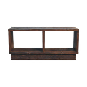 Reclaimed Cube Media Unit | Reclaimed Teak, Oak & Pine | Natural Finish | 2 Open Compartments