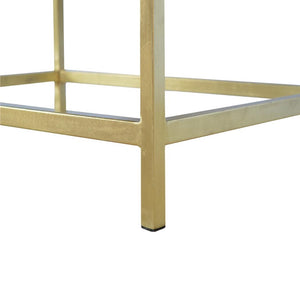 Rectangular Gold Coffee Table | Metallic Accent Finish | Contemporary Living Room Table