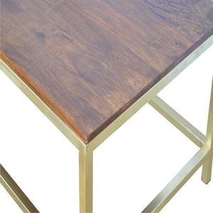 Rectangular Gold Coffee Table | Metallic Accent Finish | Contemporary Living Room Table