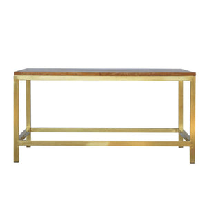 Rectangular Gold Coffee Table | Metallic Accent Finish | Contemporary Living Room Table